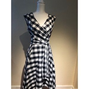 Calvin Klein black and white stripped dress